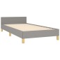 vidaXL Bettgestell mit Kopfteil Hellgrau 100x200 cm Stoff vidaXL Bettgestell mit Kopfteil Hellgrau 100x200 cm Stoff