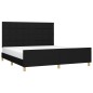 vidaXL Bettgestell mit Kopfteil Schwarz 180x200 cm Stoff vidaXL Bettgestell mit Kopfteil Schwarz 180x200 cm Stoff