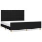 vidaXL Bettgestell mit Kopfteil Schwarz 160x200 cm Stoff vidaXL Bettgestell mit Kopfteil Schwarz 160x200 cm Stoff