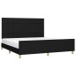 vidaXL Bettgestell mit Kopfteil Schwarz 160x200 cm Stoff vidaXL Bettgestell mit Kopfteil Schwarz 160x200 cm Stoff