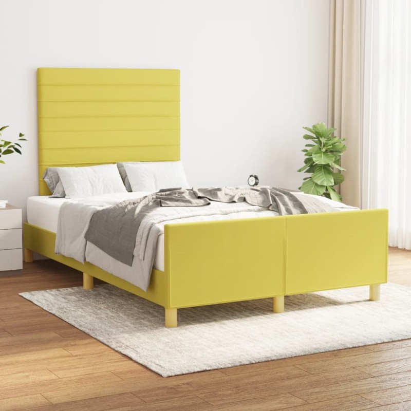 vidaXL Bettgestell mit Kopfteil Grün 120x200 cm Stoff vidaXL Bettgestell mit Kopfteil Grün 120x200 cm Stoff