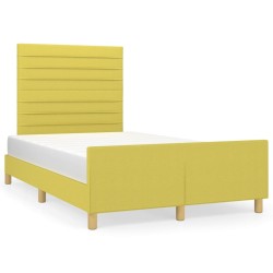 vidaXL Bettgestell mit Kopfteil Grün 120x200 cm Stoff