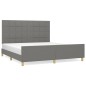 vidaXL Bettgestell mit Kopfteil Dunkelgrau 160x200 cm Stoff vidaXL Bettgestell mit Kopfteil Dunkelgrau 160x200 cm Stoff