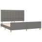 vidaXL Bettgestell mit Kopfteil Dunkelgrau 160x200 cm Stoff vidaXL Bettgestell mit Kopfteil Dunkelgrau 160x200 cm Stoff