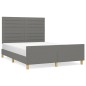 vidaXL Bettgestell mit Kopfteil Dunkelgrau 140x200 cm Stoff vidaXL Bettgestell mit Kopfteil Dunkelgrau 140x200 cm Stoff
