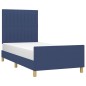 vidaXL Bettgestell mit Kopfteil Blau 90x190 cm Stoff vidaXL Bettgestell mit Kopfteil Blau 90x190 cm Stoff