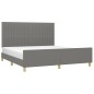 vidaXL Bettgestell mit Kopfteil Dunkelgrau 180x200 cm Stoff vidaXL Bettgestell mit Kopfteil Dunkelgrau 180x200 cm Stoff
