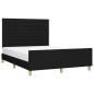 vidaXL Bettgestell mit Kopfteil Schwarz 140x200 cm Stoff vidaXL Bettgestell mit Kopfteil Schwarz 140x200 cm Stoff