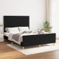 vidaXL Bettgestell mit Kopfteil Schwarz 140x190 cm Stoff vidaXL Bettgestell mit Kopfteil Schwarz 140x190 cm Stoff