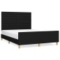vidaXL Bettgestell mit Kopfteil Schwarz 140x190 cm Stoff vidaXL Bettgestell mit Kopfteil Schwarz 140x190 cm Stoff
