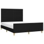 vidaXL Bettgestell mit Kopfteil Schwarz 140x190 cm Stoff vidaXL Bettgestell mit Kopfteil Schwarz 140x190 cm Stoff