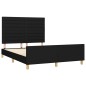 vidaXL Bettgestell mit Kopfteil Schwarz 140x190 cm Stoff vidaXL Bettgestell mit Kopfteil Schwarz 140x190 cm Stoff