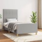 vidaXL Bettgestell mit Kopfteil Hellgrau 90x200 cm Stoff vidaXL Bettgestell mit Kopfteil Hellgrau 90x200 cm Stoff