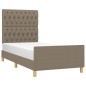 vidaXL Bettgestell mit Kopfteil Taupe 90x190 cm Stoff vidaXL Bettgestell mit Kopfteil Taupe 90x190 cm Stoff