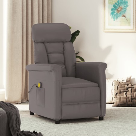 Massagesessel Grau Kunstleder