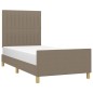 vidaXL Bettgestell mit Kopfteil Taupe 90x200 cm Stoff vidaXL Bettgestell mit Kopfteil Taupe 90x200 cm Stoff