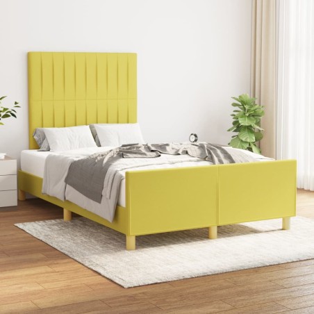 vidaXL Bettgestell mit Kopfteil Grün 120x200 cm Stoff