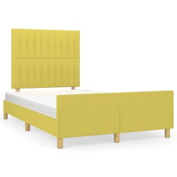 vidaXL Bettgestell mit Kopfteil Grün 120x200 cm Stoff
