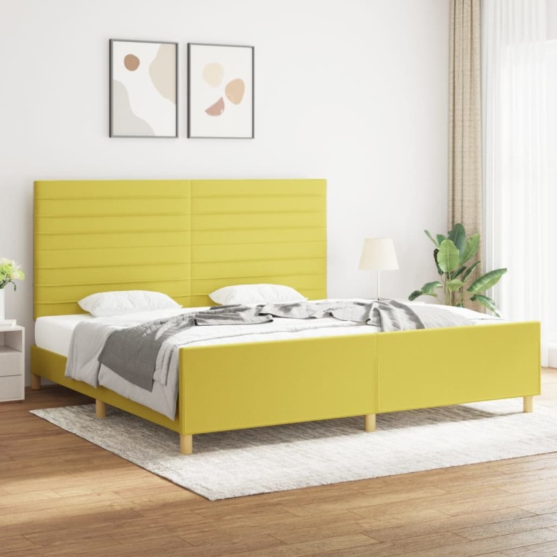 vidaXL Bettgestell mit Kopfteil Grün 200x200 cm Stoff vidaXL Bettgestell mit Kopfteil Grün 200x200 cm Stoff