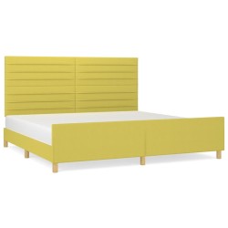 vidaXL Bettgestell mit Kopfteil Grün 200x200 cm Stoff