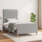 vidaXL Bettgestell mit Kopfteil Hellgrau 90x190 cm Stoff vidaXL Bettgestell mit Kopfteil Hellgrau 90x190 cm Stoff