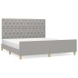 vidaXL Bettgestell mit Kopfteil Hellgrau 160x200 cm Stoff vidaXL Bettgestell mit Kopfteil Hellgrau 160x200 cm Stoff