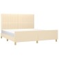 vidaXL Bettgestell mit Kopfteil Creme 180x200 cm Stoff vidaXL Bettgestell mit Kopfteil Creme 180x200 cm Stoff