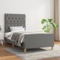 vidaXL Bettgestell mit Kopfteil Dunkelgrau 80x200 cm Stoff vidaXL Bettgestell mit Kopfteil Dunkelgrau 80x200 cm Stoff