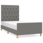 vidaXL Bettgestell mit Kopfteil Dunkelgrau 80x200 cm Stoff vidaXL Bettgestell mit Kopfteil Dunkelgrau 80x200 cm Stoff
