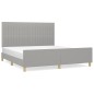 vidaXL Bettgestell mit Kopfteil Hellgrau 180x200 cm Stoff vidaXL Bettgestell mit Kopfteil Hellgrau 180x200 cm Stoff