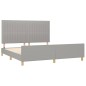 vidaXL Bettgestell mit Kopfteil Hellgrau 180x200 cm Stoff vidaXL Bettgestell mit Kopfteil Hellgrau 180x200 cm Stoff