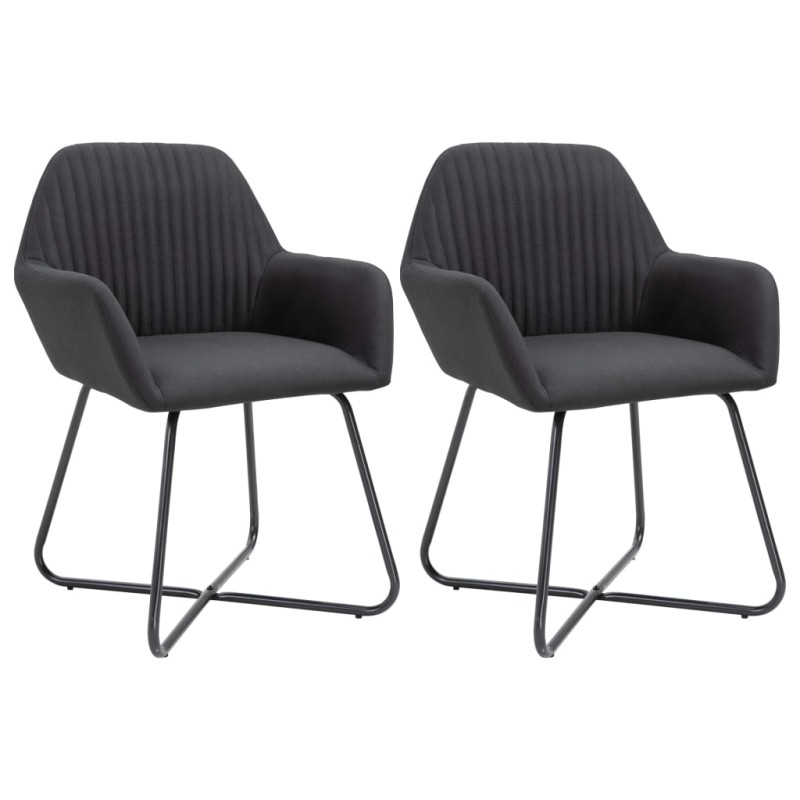 Esszimmerstühle 2 Stk. Schwarz Stoff Esszimmerstühle 2 Stk. Schwarz Stoff