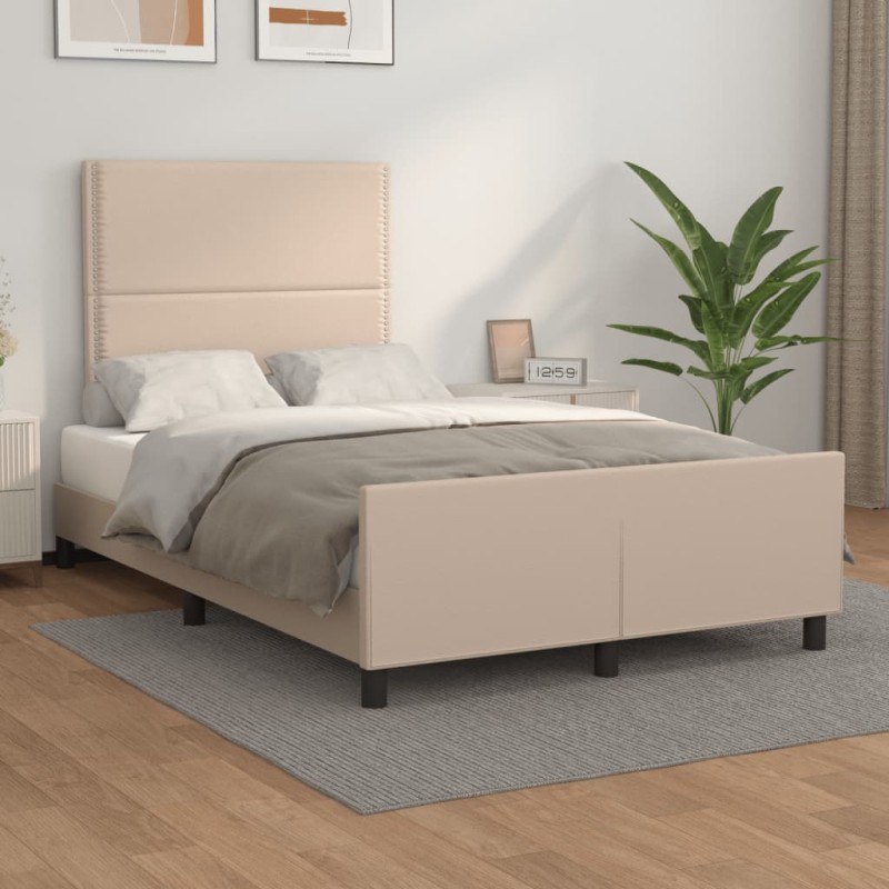 vidaXL Bettgestell mit Kopfteil Cappuccino-Braun 120x200 cm Kunstleder vidaXL Bettgestell mit Kopfteil Cappuccino-Braun 120x200 cm Kunstleder