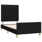 vidaXL Bettgestell mit Kopfteil Schwarz 90x190 cm Stoff vidaXL Bettgestell mit Kopfteil Schwarz 90x190 cm Stoff