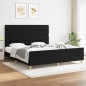 vidaXL Bettgestell mit Kopfteil Schwarz 180x200 cm Stoff vidaXL Bettgestell mit Kopfteil Schwarz 180x200 cm Stoff