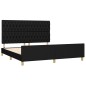 vidaXL Bettgestell mit Kopfteil Schwarz 180x200 cm Stoff vidaXL Bettgestell mit Kopfteil Schwarz 180x200 cm Stoff