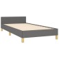 vidaXL Bettgestell mit Kopfteil Dunkelgrau 90x190 cm Stoff vidaXL Bettgestell mit Kopfteil Dunkelgrau 90x190 cm Stoff