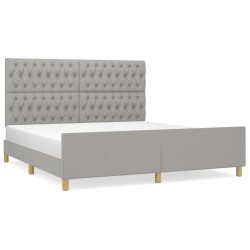 vidaXL Bettgestell mit Kopfteil Hellgrau 180x200 cm Stoff