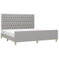 vidaXL Bettgestell mit Kopfteil Hellgrau 180x200 cm Stoff vidaXL Bettgestell mit Kopfteil Hellgrau 180x200 cm Stoff