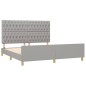 vidaXL Bettgestell mit Kopfteil Hellgrau 180x200 cm Stoff vidaXL Bettgestell mit Kopfteil Hellgrau 180x200 cm Stoff