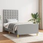 vidaXL Bettgestell mit Kopfteil Hellgrau 90x200 cm Stoff vidaXL Bettgestell mit Kopfteil Hellgrau 90x200 cm Stoff
