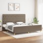 vidaXL Bettgestell mit Kopfteil Taupe 200x200 cm Stoff vidaXL Bettgestell mit Kopfteil Taupe 200x200 cm Stoff