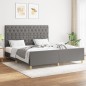 vidaXL Bettgestell mit Kopfteil Dunkelgrau 160x200 cm Stoff vidaXL Bettgestell mit Kopfteil Dunkelgrau 160x200 cm Stoff