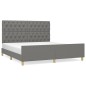 vidaXL Bettgestell mit Kopfteil Dunkelgrau 160x200 cm Stoff vidaXL Bettgestell mit Kopfteil Dunkelgrau 160x200 cm Stoff