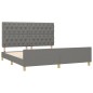 vidaXL Bettgestell mit Kopfteil Dunkelgrau 160x200 cm Stoff vidaXL Bettgestell mit Kopfteil Dunkelgrau 160x200 cm Stoff