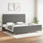 vidaXL Bettgestell mit Kopfteil Dunkelgrau 200x200 cm Stoff vidaXL Bettgestell mit Kopfteil Dunkelgrau 200x200 cm Stoff