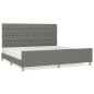 vidaXL Bettgestell mit Kopfteil Dunkelgrau 200x200 cm Stoff vidaXL Bettgestell mit Kopfteil Dunkelgrau 200x200 cm Stoff