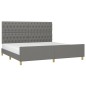 vidaXL Bettgestell mit Kopfteil Dunkelgrau 200x200 cm Stoff vidaXL Bettgestell mit Kopfteil Dunkelgrau 200x200 cm Stoff
