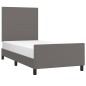 vidaXL Bettgestell mit Kopfteil Grau 80x200 cm Kunstleder vidaXL Bettgestell mit Kopfteil Grau 80x200 cm Kunstleder