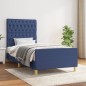 vidaXL Bettgestell mit Kopfteil Blau 100x200 cm Stoff vidaXL Bettgestell mit Kopfteil Blau 100x200 cm Stoff
